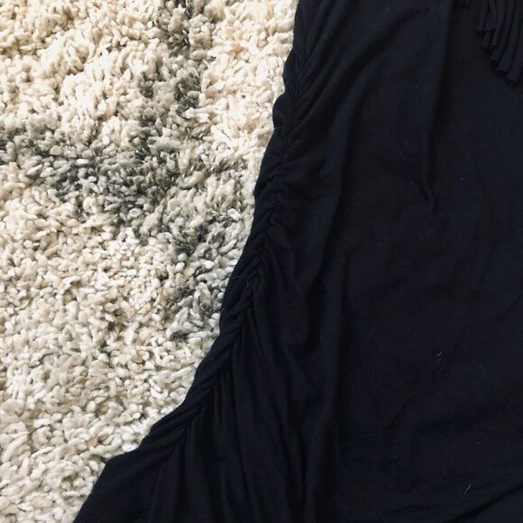 Michael Kors Black Fringe Neck Sleeveless Stretch Top S - Picture 3 of 5